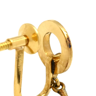 ミキモト MIKIMOTO パールホワイト×イエローゴールド K18YG パール イヤリング Au750 18K 18金 イエローゴールド あこや パール 真珠