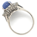 ノンブランド NON BRAND スターサファイア ダイヤリング プラチナシルバー Pt900 サファイア ダイヤモンド リング 指輪 青 17号