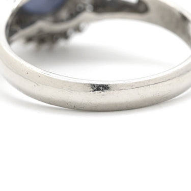 ノンブランド NON BRAND スターサファイア ダイヤリング プラチナシルバー Pt900 サファイア ダイヤモンド リング 指輪 青 17号