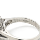 ノンブランド NON BRAND スターサファイア ダイヤリング プラチナシルバー Pt900 サファイア ダイヤモンド リング 指輪 青 17号