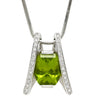 ノンブランド NON BRAND ダイヤ ペンダント プラチナシルバー Pt900 ダイヤモンド ペリドット ネックレス プラチナム ペリドット 緑 グリーン パヴェダイヤ A字型 大粒 スネークチェーン