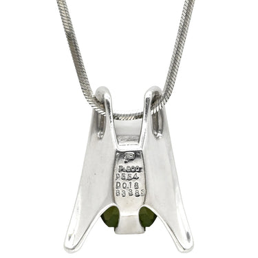 ノンブランド NON BRAND ダイヤ ペンダント プラチナシルバー Pt900 ダイヤモンド ペリドット ネックレス プラチナム ペリドット 緑 グリーン パヴェダイヤ A字型 大粒 スネークチェーン