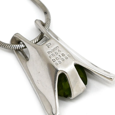 ノンブランド NON BRAND ダイヤ ペンダント プラチナシルバー Pt900 ダイヤモンド ペリドット ネックレス プラチナム ペリドット 緑 グリーン パヴェダイヤ A字型 大粒 スネークチェーン