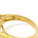 ノンブランド NON BRAND ヒスイ ダイヤリング イエローゴールド K18YG ヒスイ ダイヤモンド リング 指輪 翡翠 グリーン 緑 カボションカット 13.5号