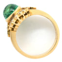 ノンブランド NON BRAND エメラルド ダイヤモンド リング イエローゴールド K18YG エメラルド ダイヤモンド リング 指輪 グリーン 緑 11.5号