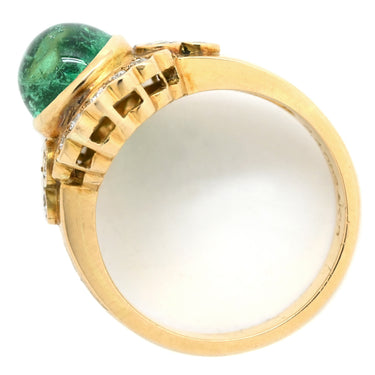 ノンブランド NON BRAND エメラルド ダイヤモンド リング イエローゴールド K18YG エメラルド ダイヤモンド リング 指輪 グリーン 緑 11.5号