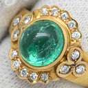 ノンブランド NON BRAND エメラルド ダイヤモンド リング イエローゴールド K18YG エメラルド ダイヤモンド リング 指輪 グリーン 緑 11.5号