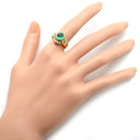 ノンブランド NON BRAND エメラルド ダイヤモンド リング イエローゴールド K18YG エメラルド ダイヤモンド リング 指輪 グリーン 緑 11.5号