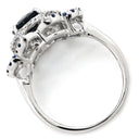 ノンブランド NON BRAND ブルートパーズ ブルーサファイア ダイヤ ホワイトゴールド K18WG ブルートパーズ ブルーサファイア ダイヤモンド リング 指輪 青 オーバル パヴェ フラワーモチーフ フィリグリー 13.5号