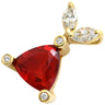ノンブランド NON BRAND ファイアオパール ダイヤ レッド×イエローゴールド K18YG ダイヤモンド ファイアオパール ペンダントトップ 赤 ネックレストップ トリリアント マーキス うさぎモチーフ