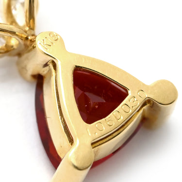 ノンブランド NON BRAND ファイアオパール ダイヤ レッド×イエローゴールド K18YG ダイヤモンド ファイアオパール ペンダントトップ 赤 ネックレストップ トリリアント マーキス うさぎモチーフ