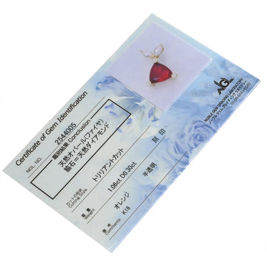 ノンブランド NON BRAND ファイアオパール ダイヤ レッド×イエローゴールド K18YG ダイヤモンド ファイアオパール ペンダントトップ 赤 ネックレストップ トリリアント マーキス うさぎモチーフ