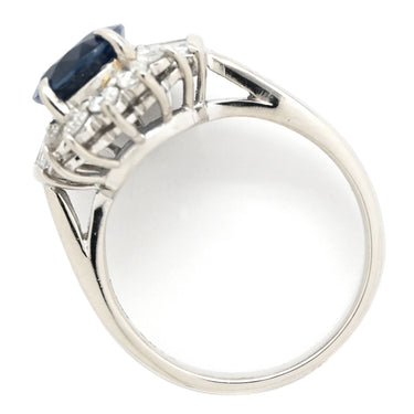 ノンブランド NON BRAND ブルーサファイア ダイヤリング プラチナシルバー Pt900 サファイア ダイヤモンド リング 指輪 青 11号