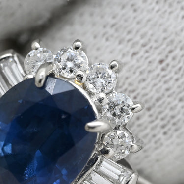 ノンブランド NON BRAND ブルーサファイア ダイヤリング プラチナシルバー Pt900 サファイア ダイヤモンド リング 指輪 青 11号