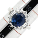 ノンブランド NON BRAND ブルーサファイア ダイヤリング プラチナシルバー Pt900 サファイア ダイヤモンド リング 指輪 青 11号