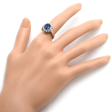 ノンブランド NON BRAND ブルーサファイア ダイヤリング プラチナシルバー Pt900 サファイア ダイヤモンド リング 指輪 青 11号