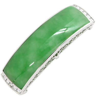 ノンブランド NON BRAND 帯どめ 帯留め 翡翠 ホワイトゴールド Pt900 ヒスイ ダイヤモンド アクセサリー 緑 ひすい グリーン ダイヤ プラチナム