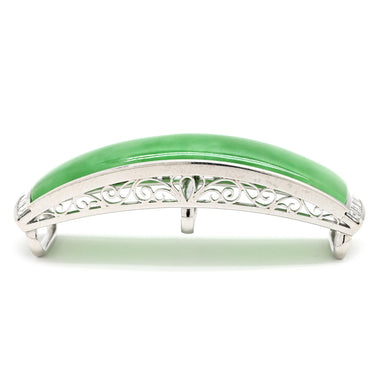 ノンブランド NON BRAND 帯どめ 帯留め 翡翠 ホワイトゴールド Pt900 ヒスイ ダイヤモンド アクセサリー 緑 ひすい グリーン ダイヤ プラチナム