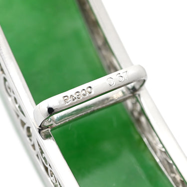 ノンブランド NON BRAND 帯どめ 帯留め 翡翠 ホワイトゴールド Pt900 ヒスイ ダイヤモンド アクセサリー 緑 ひすい グリーン ダイヤ プラチナム