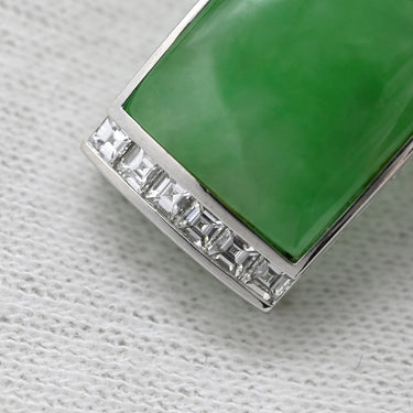 ノンブランド NON BRAND 帯どめ 帯留め 翡翠 ホワイトゴールド Pt900 ヒスイ ダイヤモンド アクセサリー 緑 ひすい グリーン ダイヤ プラチナム