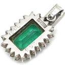 ノンブランド NON BRAND エメラルド ダイヤ エメラルドグリーン×プラチナシルバー Pt900 エメラルド ダイヤモンド ペンダントトップ 緑 ネックレストップ エメラルドカット スクエア プラチナム