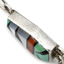 D.Lucio D.Lucio インディアンジュエリー マルチカラー シルバー925 珊瑚（コーラル） ホワイトマザーオブパール ピアス Ag925 SV925 サンゴ シェル 色石 赤 青 黒 白 ズニ族 ドロップ スイング