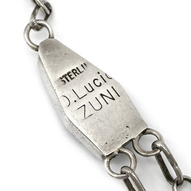 D.Lucio D.Lucio インディアンジュエリー マルチカラー シルバー925 珊瑚（コーラル） ホワイトマザーオブパール ピアス Ag925 SV925 サンゴ シェル 色石 赤 青 黒 白 ズニ族 ドロップ スイング