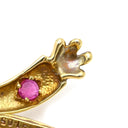 ノンブランド NON BRAND イエローゴールド×マルチカラー K18YG ダイヤモンド サファイア ルビー エメラルド ペンダントトップ Au750 18K 18金 ダイヤ マルチストーン ダンシングピエロモチーフ アンティーク