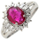 ノンブランド NON BRAND ルビー ダイヤリング プラチナシルバー Pt850 ルビー ダイヤモンド リング 指輪 レッド 赤 11号