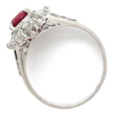 ノンブランド NON BRAND ルビー ダイヤリング プラチナシルバー Pt850 ルビー ダイヤモンド リング 指輪 レッド 赤 11号