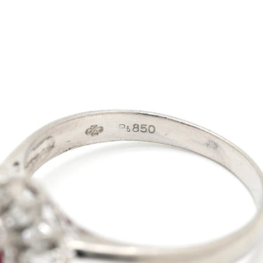 ノンブランド NON BRAND ルビー ダイヤリング プラチナシルバー Pt850 ルビー ダイヤモンド リング 指輪 レッド 赤 11号