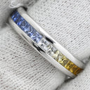 ノンブランド NON BRAND サファイアリング ホワイトゴールド×イエロー×ブルー×ホワイト K18WG サファイア リング 指輪 Au750 18K 18金 イエロー ブルー ホワイト カラーストーン 11号