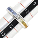 ノンブランド NON BRAND サファイアリング ホワイトゴールド×イエロー×ブルー×ホワイト K18WG サファイア リング 指輪 Au750 18K 18金 イエロー ブルー ホワイト カラーストーン 11号