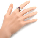 ノンブランド NON BRAND ルビー ダイヤ リング レッド×プラチナシルバー Pt900 ルビー ダイヤモンド リング 指輪 赤 プラチナム マット加工 つや消し 天然石 11号