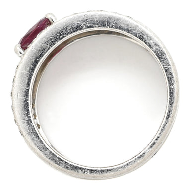 ノンブランド NON BRAND ルビー ダイヤ リング レッド×プラチナシルバー Pt900 ルビー ダイヤモンド リング 指輪 赤 プラチナム マット加工 つや消し 天然石 11号