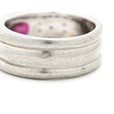 ノンブランド NON BRAND ルビー ダイヤ リング レッド×プラチナシルバー Pt900 ルビー ダイヤモンド リング 指輪 赤 プラチナム マット加工 つや消し 天然石 11号