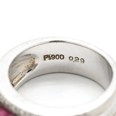 ノンブランド NON BRAND ルビー ダイヤ リング レッド×プラチナシルバー Pt900 ルビー ダイヤモンド リング 指輪 赤 プラチナム マット加工 つや消し 天然石 11号