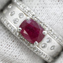 ノンブランド NON BRAND ルビー ダイヤ リング レッド×プラチナシルバー Pt900 ルビー ダイヤモンド リング 指輪 赤 プラチナム マット加工 つや消し 天然石 11号