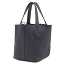 エルメス HERMES ピコタンロックMM キャバン トリヨンクレマンス ハンドバッグ ゴールド金具 濃紺