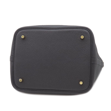 エルメス HERMES ピコタンロックMM キャバン トリヨンクレマンス ハンドバッグ ゴールド金具 濃紺