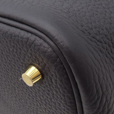 エルメス HERMES ピコタンロックMM キャバン トリヨンクレマンス ハンドバッグ ゴールド金具 濃紺