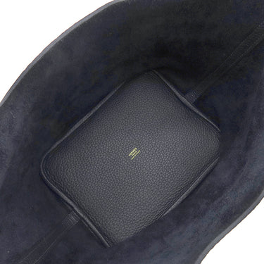 エルメス HERMES ピコタンロックMM キャバン トリヨンクレマンス ハンドバッグ ゴールド金具 濃紺