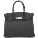 エルメス HERMES バーキン30 ブラック トゴ ハンドバッグ シルバー金具 黒