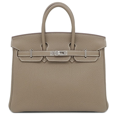 エルメス HERMES バーキン25 エトゥープ トゴ ハンドバッグ シルバー金具 グレージュ