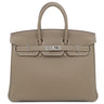 エルメス HERMES バーキン25 エトゥープ トゴ ハンドバッグ シルバー金具 グレージュ