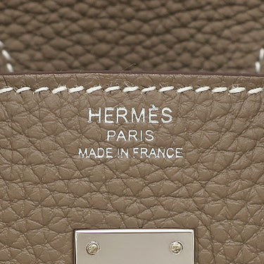 エルメス HERMES バーキン25 エトゥープ トゴ ハンドバッグ シルバー金具 グレージュ
