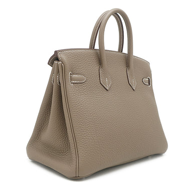 エルメス HERMES バーキン25 エトゥープ トゴ ハンドバッグ シルバー金具 グレージュ