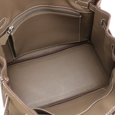 エルメス HERMES バーキン25 エトゥープ トゴ ハンドバッグ シルバー金具 グレージュ