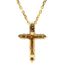 ノンブランド NON BRAND ダイヤ クロスペンダント イエローゴールド K18YG ダイヤモンド ネックレス 十字架 11石 11P