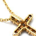 ノンブランド NON BRAND ダイヤ クロスペンダント イエローゴールド K18YG ダイヤモンド ネックレス 十字架 11石 11P